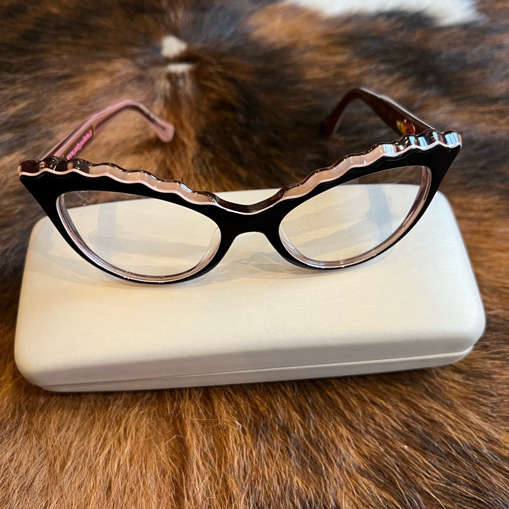 Patty Paillette Eyeglass Frames Designer Cat Eye 53-18-140 Style Marilyn 016